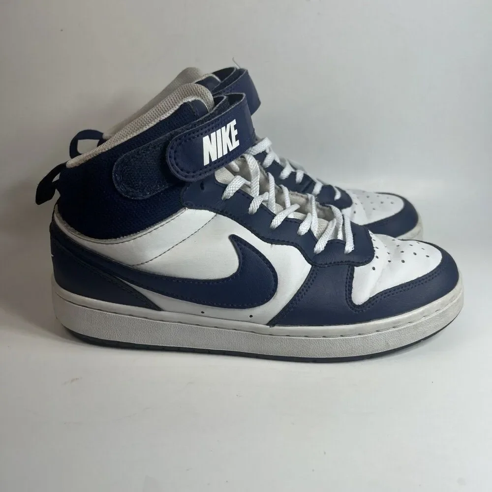 Nike Sneakers Court Borough Mid 2 Youth Size 5.5 White Blue CD7782